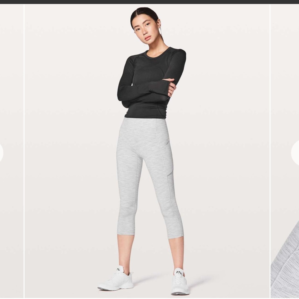 lululemon athletica Speed Up Crop 21" nimbus battleship sz 6